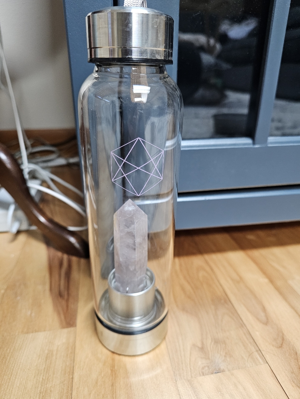Crystal Infused Glass Water Bottle - Picture 4 of 4
